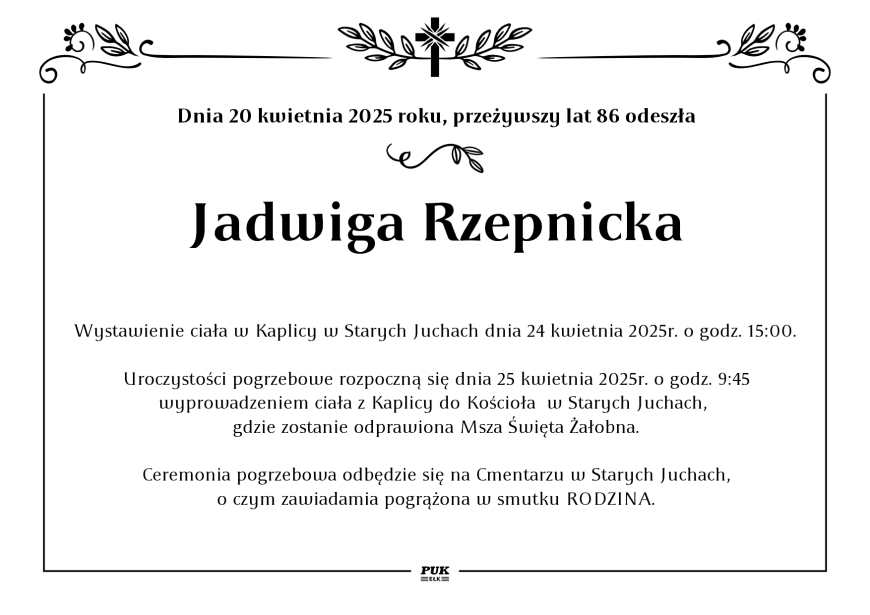 Jadwiga Rzepnicka - nekrolog